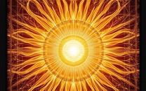 Sun burst on a black background